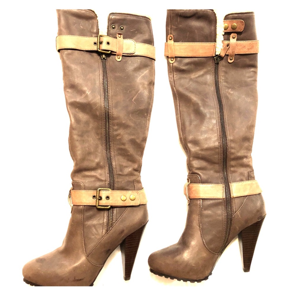 Tall Leather and Fur Lined Aldo Boots
